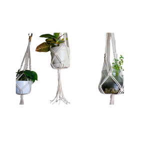 Colgadores de Macramé Metálicos de Calidad Industrial Clásica, Cestas Colgantes para Plantas de Interior y Exterior, Soportes para Plantas - Product Image 3
