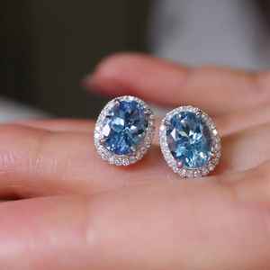 Pendientes de Aguamarina Santa María en Oro Blanco de 18K Hechos a Mano, Joyería Fina de Lujo, Regalo Elegante y Brillante para Mujer - Product Image 3