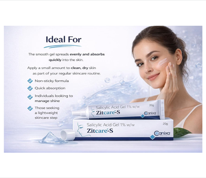 Gel à l'acide salicylique à 1 % Zitcare-S - 0,71 oz (20 g) |   Soins contre l'acné et les boutons pour une peau plus claire et plus lisse - Product Image 6