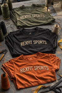 Camiseta de camuflaje gruesa personalizada REXFIT SPORTS para hombre, con logotipo bordado desgastado, estilo urbano, de algodón, talla grande. - Product Image 3