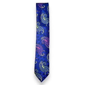 Corbata de Seda Azul Rey con Diseño Paisley para Hombre |   Accesorio de Moda Elegante y de Alta Calidad para Bodas, Eventos Formales y Negocios. - Product Image 2