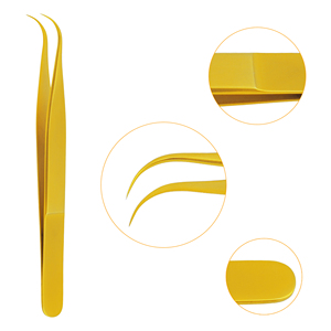 Pinzas para Pestañas Stahlmann Pro de Alta Calidad con Logotipo Personalizado, Acero Inoxidable Dorado de 11.5 cm, Punta Lisa y Dentada para Pestañas - Product Image 4