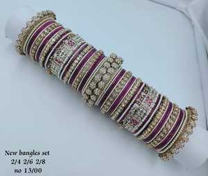PADMAWATI <b>BANGLES</b> PRIVATE LIMITED High Quality Brass 2m Gold Plated Multi Color Indian Traditional Women's <b>Bangles</b> <b>Set</b> Wedding - Product Image 1