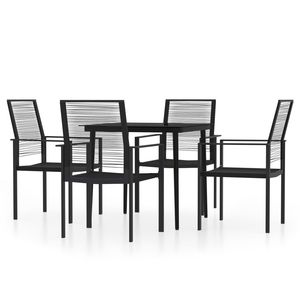 Set da pranzo Patio 5 pezzi nero per uso giardino - Product Image 2