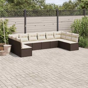 Ensemble de canapés de jardin modulaires en rotin PE marron, 10 pièces - Product Image 1