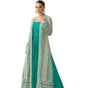 Diseñado para celebrar la belleza de la moda islámica modesta, traje salwar largo con bordado elaborado en el mejor color para novias 2026 - Product Image 1