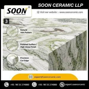 Próximamente en SOON CERAMIC: Losa Grande de Calcita VERDURE WAVE 2, Precio Directo de Fábrica, Pulida, Moderna, Ecológica, Diseño 3D, Rajasthan - Product Image 4