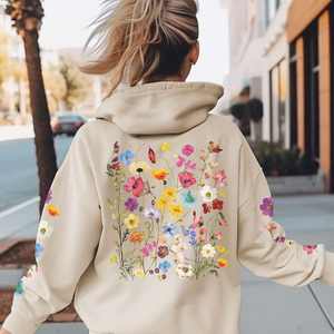 Sudadera Holgada de Manga Larga con Estampado Floral Gráfico Personalizado para Mujer, Estilo Casual Urbano, Otoño Invierno - Product Image 6