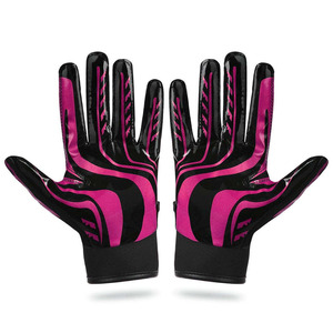 Guantes de Fútbol Americano Personalizados MARGINAL SPORTS MS-AMF-142 Rosa y Negro con Agarre Adhesivo, Transpirables, Ajustables para Receptor - Product Image 2