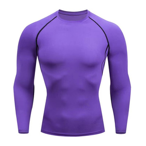 Chemises de sport à manches longues ajustées de qualité supérieure |   Chemises de sport anti-transpiration |   Vêtements de sport personnalisés violets, chemise unisexe - Product Image 3