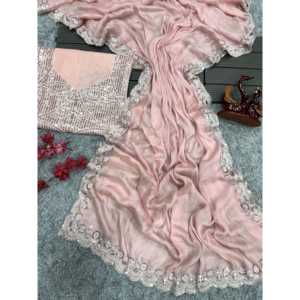 Designer Party Wear Saree with Sequence and Embroidery Work for <b>Prom</b> <b>Dresses</b> - Product Image 6