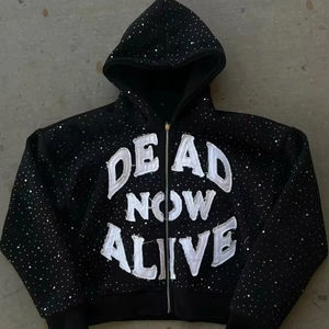 Sudadera con Capucha de Diseño Único y Lujoso Personalizada para Hombre, Sudadera con Cremallera de Doble Águila, Corte Regular de Invierno, Chaqueta 100% Algodón - Product Image 1