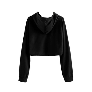 Fleece Custom Blank Women Drop Shoulder Cropped Sweatshirt Hoodie Crop <b>Top</b> Hoodie High Quality plus size women's hoodies - Product Image 4