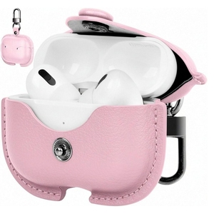 Étui pour écouteurs en cuir PU rose pour <span class=keywords><strong>AirPods</strong></span> Pro 3 <span class=keywords><strong>2</strong></span>, étui pour Air Pod 4, housse en cuir pour écouteurs sans fil, étui pour écouteurs - Product Image 1