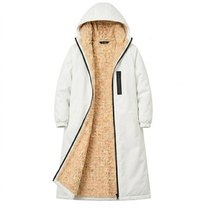 Women Long Hooded Sherpa <b>Lined</b> Winter <b>Coat</b> Waterproof Oversized Parka White - Product Image 1