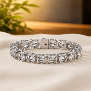 VVS1 Moissanite with GRA Certificated Wedding Tennis <b>Bracelets</b> Round Brilliant Cut 925 Sterling <b>Silver</b> Unisex <b>Bracelets</b> - Product Image 4