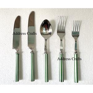 Ensemble de couverts 5 pièces en acier 304 avec manche ABS et manche en bois, vaisselle de table, ustensiles de service, modèle 2026, vente chaude - Product Image 4