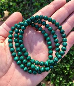 Hot Sale Premium Grade Feng Shui Malachite Crystal Beaded <b>Bracelet</b> Handmade Women's Men's Natural Healing Stone <b>Elastic</b> - Product Image 3