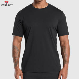 T-shirt à manches courtes en coton tricoté uni pour homme, coupe classique, avec impression numérique, 180g, design vierge - Product Image 6