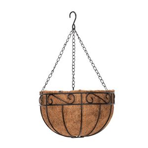 Set di 12 Cesti Sospesi Rotondi in Ferro Battuto Verniciato Nero da 25 cm, Accessori Premium per Decorazioni Esterne - Product Image 3