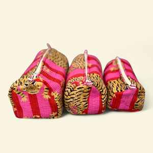 Ensemble de trousses de toilette en coton matelassé faites à la main, 3 pièces, imperméables, à motifs floraux, organiseur de maquillage, étui de voyage pour bijoux - Product Image 5