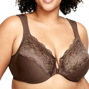 Sujetador de encaje con cierre frontal para mujer, sin aros, con cierre de gancho y ojo, ropa interior cómoda para el día a día - Product Image 6