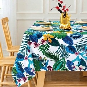 Nappe Florale Tropicale Imperméable Imprimée Carrée en Tissu pour Salle à Manger - Product Image 1