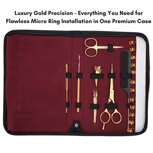 Kit d'outils professionnels pour extensions capillaires avec pinces à kératine, micro-pince à sertir, ciseaux et doigt de séparation - Product Image 3
