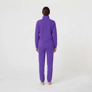 Conjunto Deportivo de Dos Piezas para Mujer, Color Morado, Felpa de Algodón, Cierre Completo, Personalizable con Logotipo, Alta Calidad, Venta al Por Mayor - Product Image 5