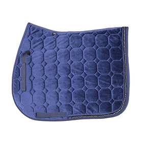 Tapis de selle en néoprène bleu marine avec perles et design respirant pour l'équitation - Product Image 3