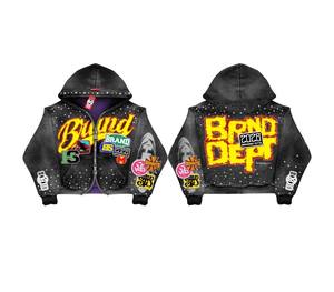 Sudaderas Streetwear Vintage con Gráficos Personalizados, Impresión Digital DTG en Toda la Superficie, Oversize, Bajo sin Rematar, Corte Cuadrado, Tendencias de Moda, Tejido Pesado - Product Image 6