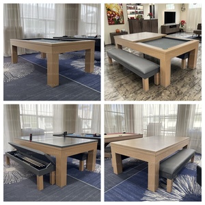 Table de billard en bois WANYAJU, très vendue, 8 pieds, avec fonctions de hockey sur air, de <span class=keywords><strong>ping</strong></span>-<span class=keywords><strong>pong</strong></span>, de baby-foot, table de jeu multifonction 4 en 1 pour la maison - Product Image 5