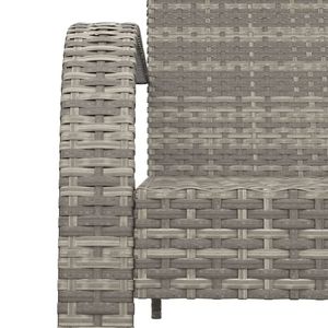 Silla Adirondack gris de ratán polivinílico para asientos elegantes al aire libre en el patio - Product Image 6