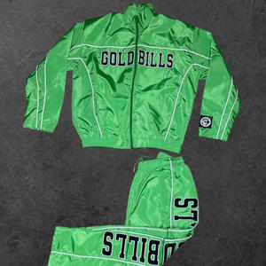 ชุดวอร์มสีม่วงลาย Gold Bills สำหรับเด็กผู้ชาย แขนยาว ปิดซิป ดีไซน์สปอร์ต เหมาะสำหรับใส่ในฤดูใบไม้ร่วง ชุดกีฬาสำหรับเด็ก - Product Image 2