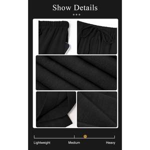 <span class=keywords><strong>Pantaloni</strong></span> <span class=keywords><strong>Estivi</strong></span> in <span class=keywords><strong>Lino</strong></span> Personalizzati da Donna, Vita Alta con Coulisse, Gamba Larga Casual, Stile Palazzo con Tasche, Traspiranti - Product Image 5