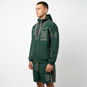 TOP CUSTOM High-quality streetwear <b>shorts</b> and hooded jacket set, 2026customized with zipper, lightweight and breathable. - Product Image 2