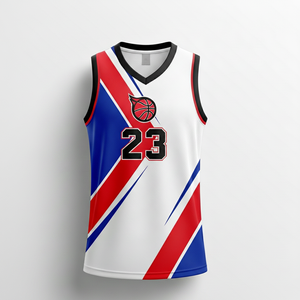 Ensemble d'uniformes de basketball respirants à col en V et manches courtes 100 % polyester pour hommes, légers, pour l'entraînement sportif, personnalisables pour équipes - Vente en gros - Product Image 2