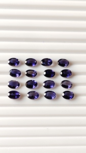 Piedras Ovaladas Facetadas de Iolita Azul Natural AAA de 6x8 mm, Piedras Preciosas Sueltas Calibradas, Lote al por Mayor para la Fabricación de Joyas - Product Image 6
