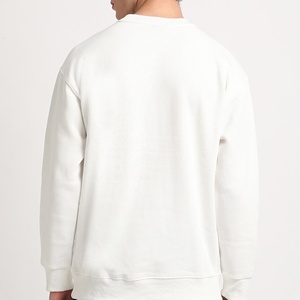 <b>Mens</b> Patchwork <b>Sweatshirt</b> Striped Pocket <b>White</b> French Terry Drop Shoulder Pullover Apparel Manufacturer - Product Image 2