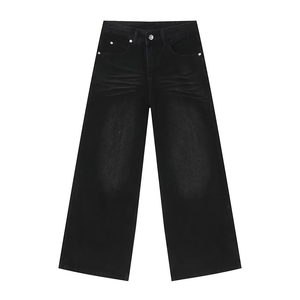 Designer Custom <b>Men</b> Baggy Denim Jean Vintage Washed Stack Jeans Distressed Wide Leg Oversized Baggy Jeans for <b>Men</b> High Street - Product Image 4