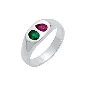 925 Sterling <b>Silver</b> Natural Ruby Emerald <b>Ring</b> for Men & Women Handmade Dual Gemstone <b>Statement</b> Jewelry Wholesale - Product Image 1