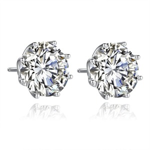 Most Selling 25 Sterling Silver Moissanite <b>Diamond</b> Stud <b>Earrings</b> for Wedding Bridal Jewelry Daily Wear Parties Occasions - Product Image 4