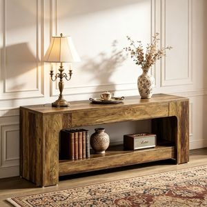 Tavolo Console Lungo in Legno di Pino, Design Rustico Moderno e Lussuoso, Tavolino Laterale per Camera da Letto, Stile Shabby Chic per Casa o Hotel - Product Image 6