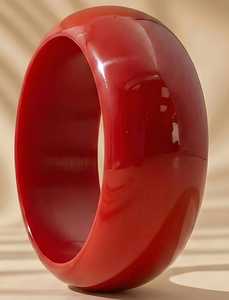 Classic <b>Red</b> Acrylic Resin Round Bangle <b>Bracelet</b> for Women Gift Fashion Jewelry - Product Image 4