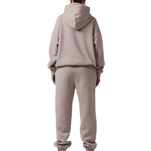 Conjunto Deportivo Corto de Invierno Personalizado para Mujer, Sudadera de Manga Larga con Forro Polar, Pantalones Jogger de Cintura Alta, Ropa Deportiva Informal - Product Image 3