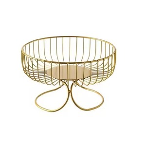 Nouvelle Arrivée Panier à Fruits en Fil Métallique Doré avec Socle Surélevé, Support pour Fruits pour Décoration de Table à Manger, Panier à Fruits en Fil Métallique - Product Image 1