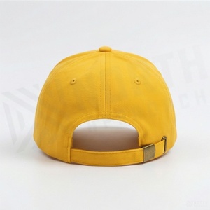Yellow 6-Panel <b>Baseball</b> <b>Cap</b> Unisex Cotton Twill Solid Color Casual Hat Fitted Back Closure Spring Summer Style - Product Image 2