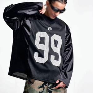 Jersey de Fútbol Americano Personalizado al por Mayor, OEM, de Alta Calidad, Unisex, para Hombre, Jersey Negro de Fútbol, Pedido al por Mayor - Product Image 1