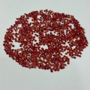Zafiro Rojo Anaranjado Natural de la Mejor Calidad, Corte Redondo de Diamante de 2 mm, Calibrado, Tailandia, Grado de Joyería Fina AAAA - Product Image 4