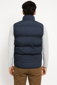 Veste matelassée sans manches de qualité supérieure pour homme, légère, chaude, isolée, col haut, fermeture éclair sur le devant, moderne - Product Image 3